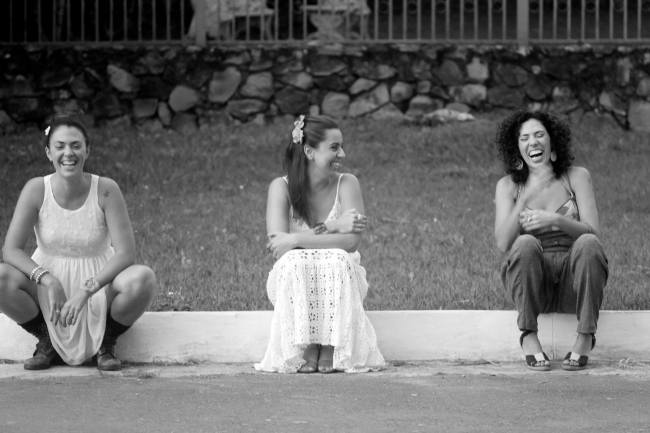 Tiana Oliveira, Adriana Bruno e Maíra Oliveira fotografadas por André Santangelo durante as filmagens do programa, em 2013. Trabalhando e se divertindo!